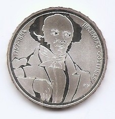 Elvetia 20 Francs 1979 - (Jeremias Gotthelf) Argint 20g/835, 33 mm KM-79 UNC !!!