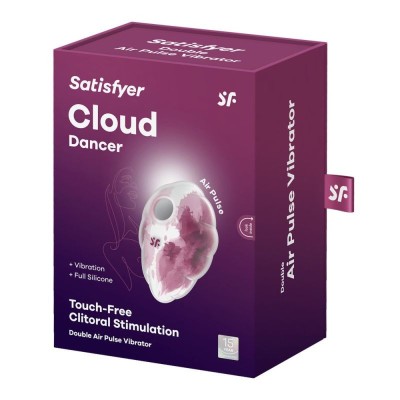 Vibrator cu 11 intensități ale undelor de presiune Cloud Dancer red print foto