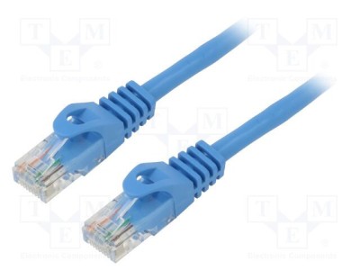 Patch cord LANBERG U/UTP 5e 15m 26AWG CCA PVC albastru foto