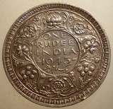 J.057 INDIA COLONIE BRITANICA GEORGE VI 1 ONE RUPEE RUPIE 1945 ARGINT