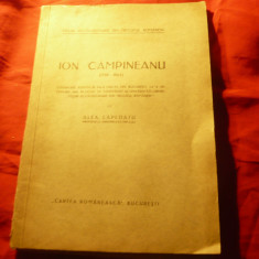 Alex. Lapedatu - Ion Campineanu ( 1798-1863) - Ed. Cartea Romaneasca ,27 pag