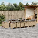 Set mobilier gradina cu perne, 17 piese bej combinat poliratan GartenMobel Dekor, vidaXL