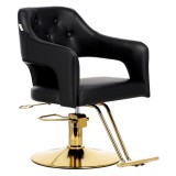 Scaun frizerie Leia hidraulic rotativ pentru salon de frizerie suport pentru picioare cromat scaun frizerie