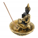 Decoratiune suport betisoare parfumate cu buddha auriu