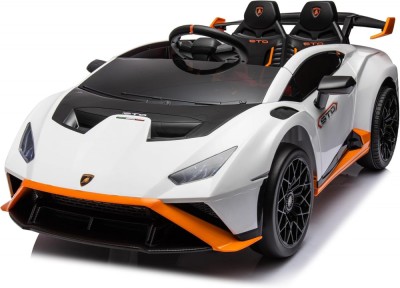 Masinuta electrica cu functie drift Lamborghini Huracan STO, putere 220W, 12V Premium, Alba foto