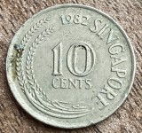 C50 - Moneda foarte veche - Singapore - 10 centi - 1982