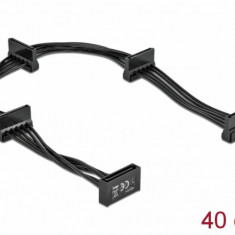 Cablu de alimentare SATA la 4 x SATA 40cm Negru, Delock 60395