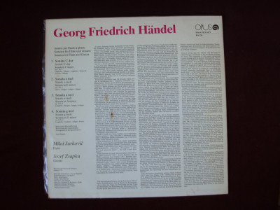 DISC VINIL - G. F. HANDEL - SONATE PENTRU FLAUT SI CHITARA foto