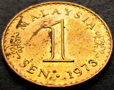 Moneda exotica 1 SEN - MALAEZIA, anul 1973 *cod 5311 C patina + luciu de batere foto