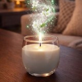 Lumanare parfumata alba cu aroma de iasomie in recipient din sticla, &Oslash;7x7cm, CMCLASS