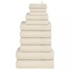 VidaXL Set prosoape 12 piese cremă 360 g/m&sup2; 100% bumbac 137109