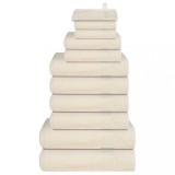 vidaXL Set prosoape 12 piese cremă 360 g/m&sup2; 100% bumbac