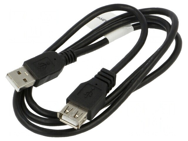 Cablu USB 2.0 A-A 1m negru cu mufă aurită