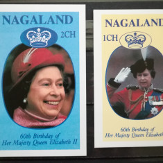 BC780, Nagaland, 2 mini-colite regina Elisabeta a II-a-60 de ani