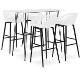 Cumpara ieftin Set mobilier de bar, 5 piese, alb