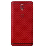 Cumpara ieftin Set Folii Skin Acoperire 360 Compatibile cu OnePlus 3T (Set 2) - ApcGsm Wraps Carbon Geranium Red, Rosu, Silicon, Oem