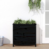 Jardiniera de gradina, negru, 82,5x40x78 cm, lemn masiv de pin GartenMobel Dekor, vidaXL