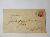 Rar! Plic circulat cu timbru de 5 Krajczar cu sigiliu boieresc de ceară neagră pe verso expediat din Sibiu 1870