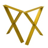 Set 2 Picioare Metalice Masa, Forma X, Gold, PM51G