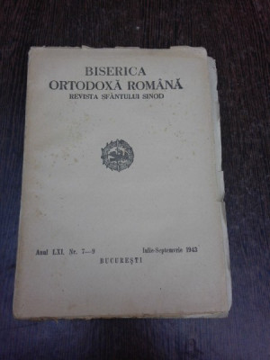 Revista Biserica ortodoxa romana nr.7-9/1943 foto