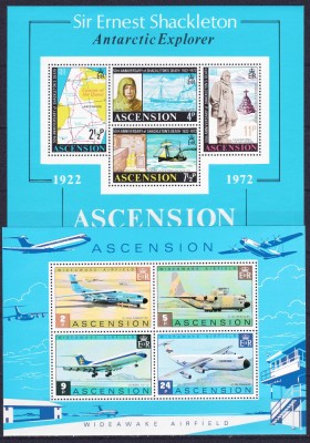 DB1 Ascension 1972 Exploratori Polari Avioane 2 MS MNH foto