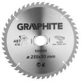 Disc circular Graphite cu varfuri HM 235x30 mm, 48 dinti, pentru lemn