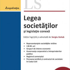Legea societăților și legislație conexă. Actualizată 10 septembrie 2023 - Paperback brosat - Hamangiu