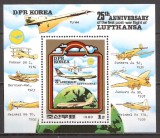 KOREA 1980 TRANSPORT AVIATIE ( colita dantelata ) MNH, Nestampilat