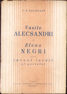 HST C4150N Vasile Alecsandri și Elena Negri, cu un jurnal inedit al poetului foto