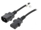 Cablu de Alimentare IEC C13 la C14 1,5m Negru 10A 250V, Goobay