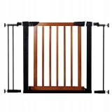 Poarta de siguranta Safety Gate pentru scari, ajustabila 96-103 cm, din otel si lemn, negru maro Household NewTrend