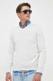 BOSS pulover de lana barbati, culoarea alb, light