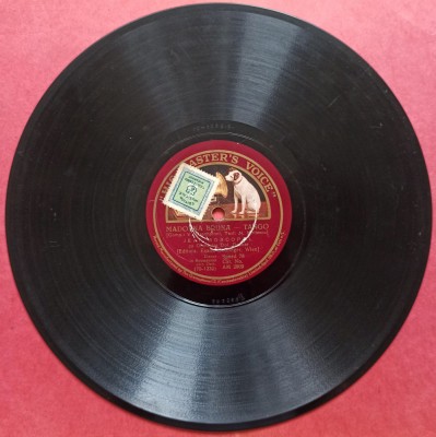 Jean Moscopol, Madonna Bruna, Al dragostei etern refren// placa gramofon/patefon His Master&amp;#039;s Voice foto