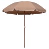 Umbrelă de soare de grădină, st&acirc;lp din oțel, taupe, 240 cm