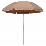 Umbrela de soare cu stalp din otel, gri taupe, 240 cm GartenMobel Dekor