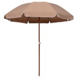 Cumpara ieftin Umbrelă de soare de grădină, st&acirc;lp din oțel, taupe, 240 cm