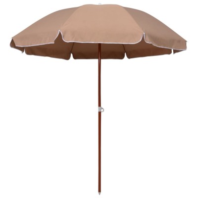 Umbrelă de soare de grădină, st&amp;acirc;lp din oțel, taupe, 240 cm foto