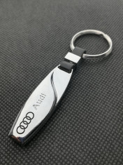 Breloc Auto metalic Audi logo argintiu accesorii chei masina pentru detinatori foto
