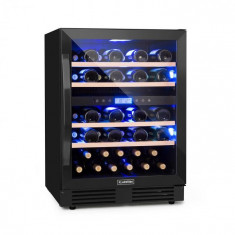 Klarstein Vinovilla Onyx 43, frigider pentru vin cu doua zone, 129 l, 43 de sticle, 3 culori foto