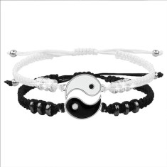 Bratari Ying Yang alb cu negru foto