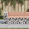 vidaXL Bancă de grădină design gabion 122x71x65,5cm lemn masiv Douglas 834384