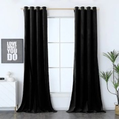 Set doua draperii catifea, negru