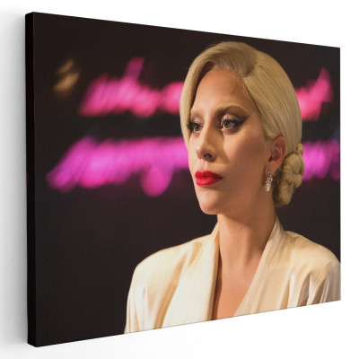 Tablou afis Lady Gaga cantareata 2277 Tablou canvas pe panza CU RAMA 60x80 cm foto