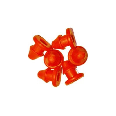 Set 100 Dopuri din plastic pentru teava picurare, portocaliu, Nr-7637, 6 mm foto