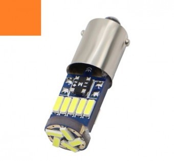 Led Auto Portocaliu Canbus H21W BAY9S 15 Smd 4014 9-30V foto