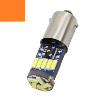 Led Auto Portocaliu Canbus H21W BAY9S 15 Smd 4014 9-30V