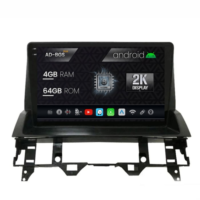 Navigatie 2K Mazda 6 (2002-2008), Android OS, S-Quadcore 4GB RAM + 64GB ROM, 10.36 Inch - AD-BGS100042K+AD-BGRKIT321V2