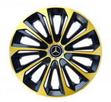 Set 4 Capace Roti pentru Mercedes, model Extra Strong Gold &amp; Black, R15