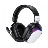 Casti Gaming Wireless Acefast H11, RGB, BT / Wi-FI / Wired, Albe
