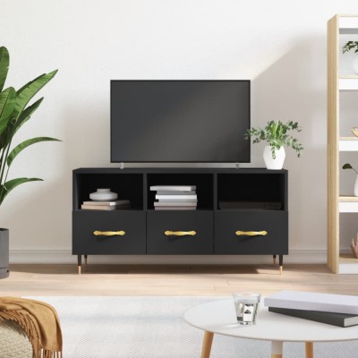 vidaXL Dulap TV, negru, 102x36x50 cm, lemn prelucrat foto